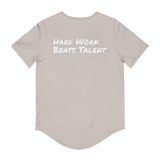 Athlete Apex Men's Motivational Curved Hem Tee - 'Hard Work Beats Talent'
