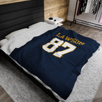 Custom Velveteen Plush Blanket with Personalized Name & Number - Cozy Gift for Sports Fans