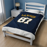 Custom Velveteen Plush Blanket with Personalized Name & Number - Cozy Gift for Sports Fans