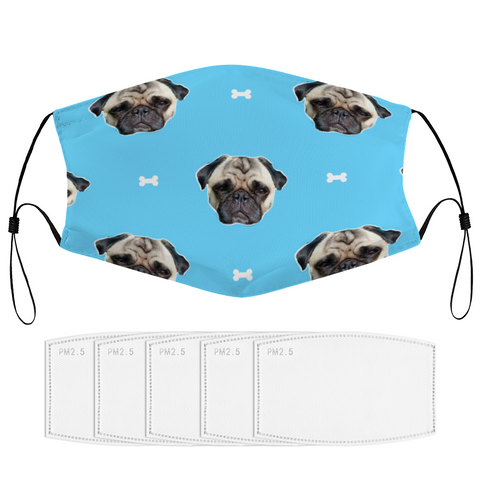 Semi-Custom Non-Medical Adjustable Masks with 5 PM 2.5 Filters - Pet Patterns